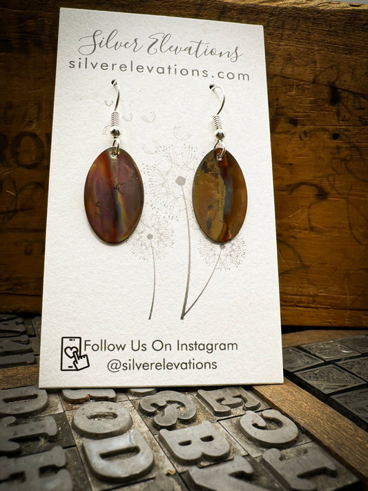 Enya Flame Painted Copper Earrings