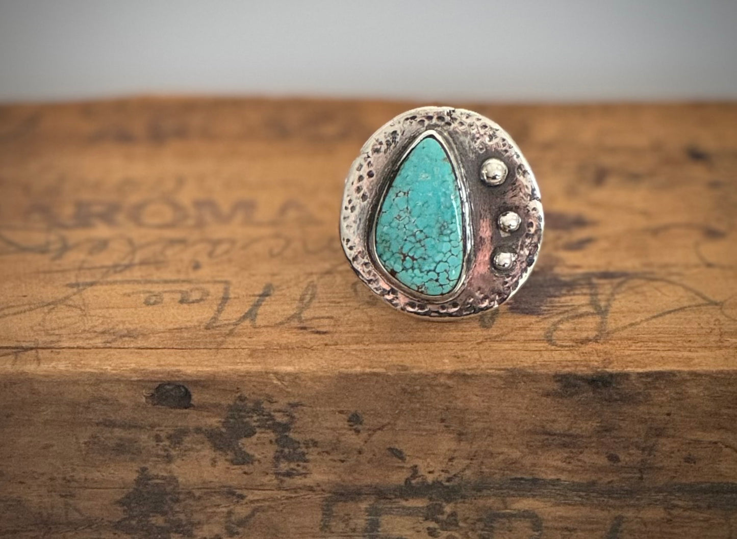 Riverstone Turquoise And Sterling Silver Ring