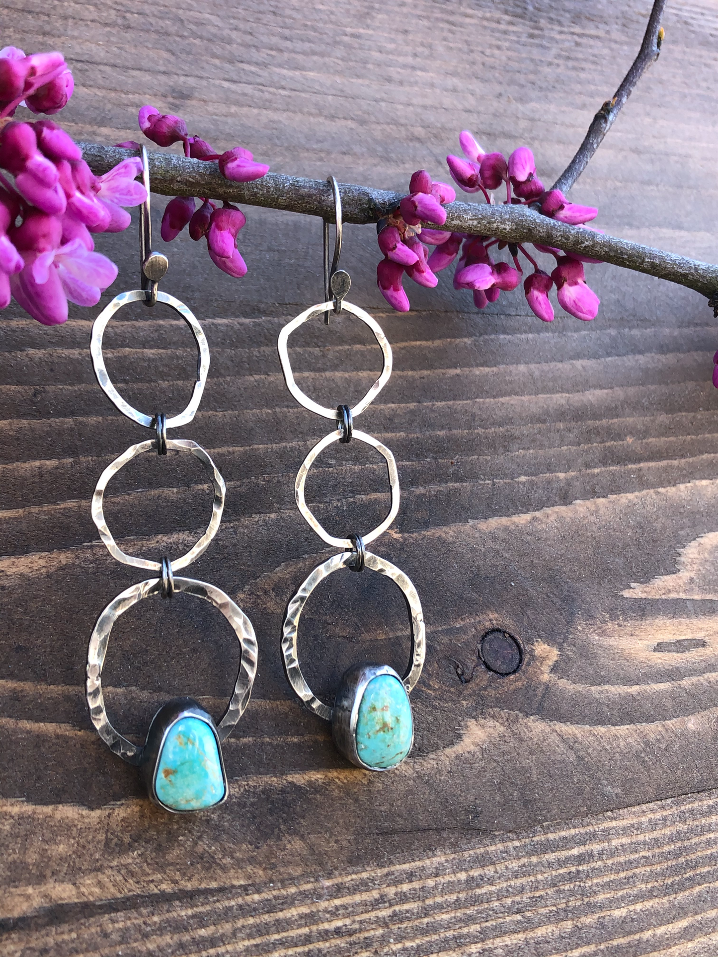 Way Out West Three Circle Turquoise Earrings