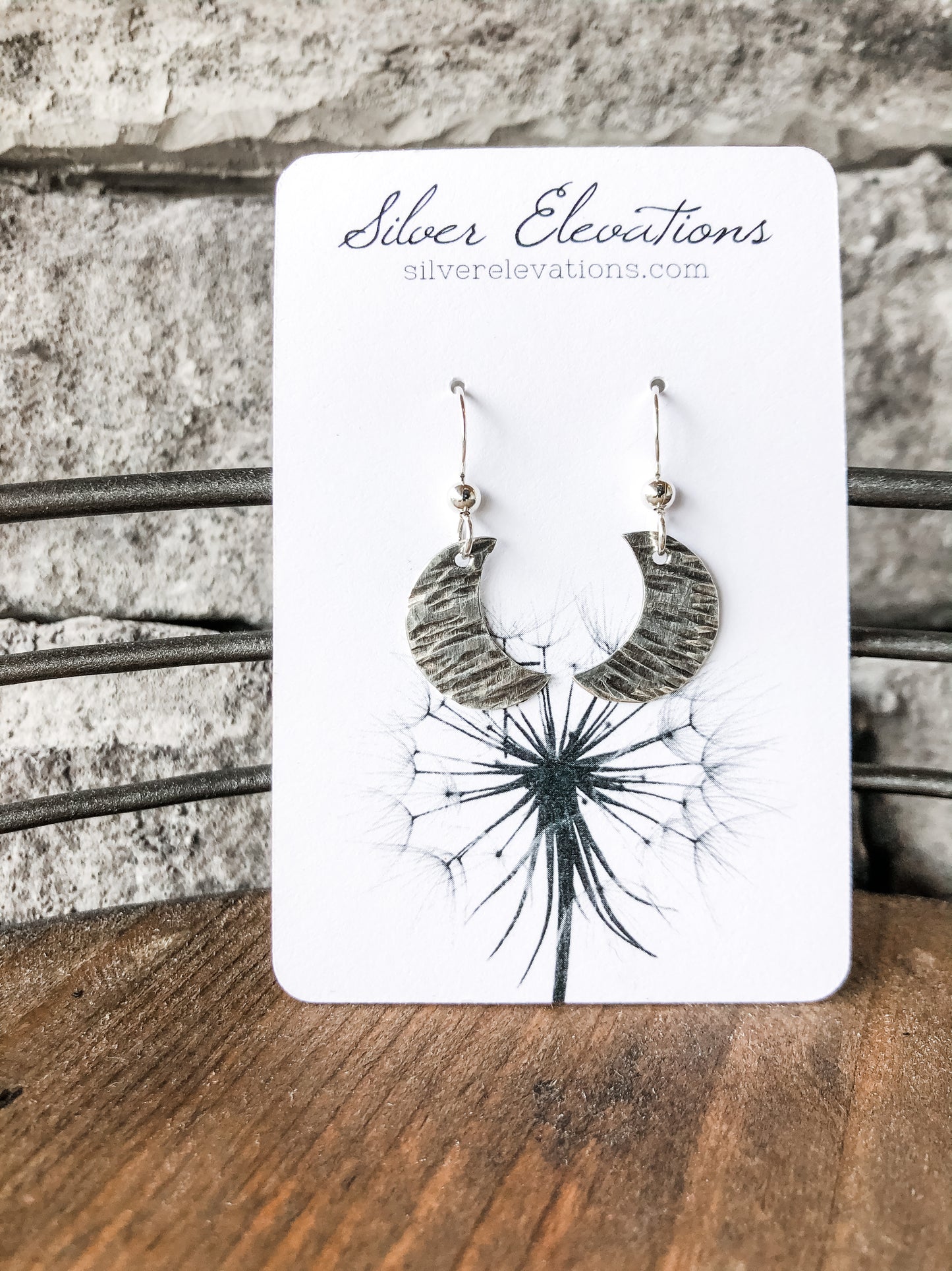 Crescent Moon Hammered Earrings