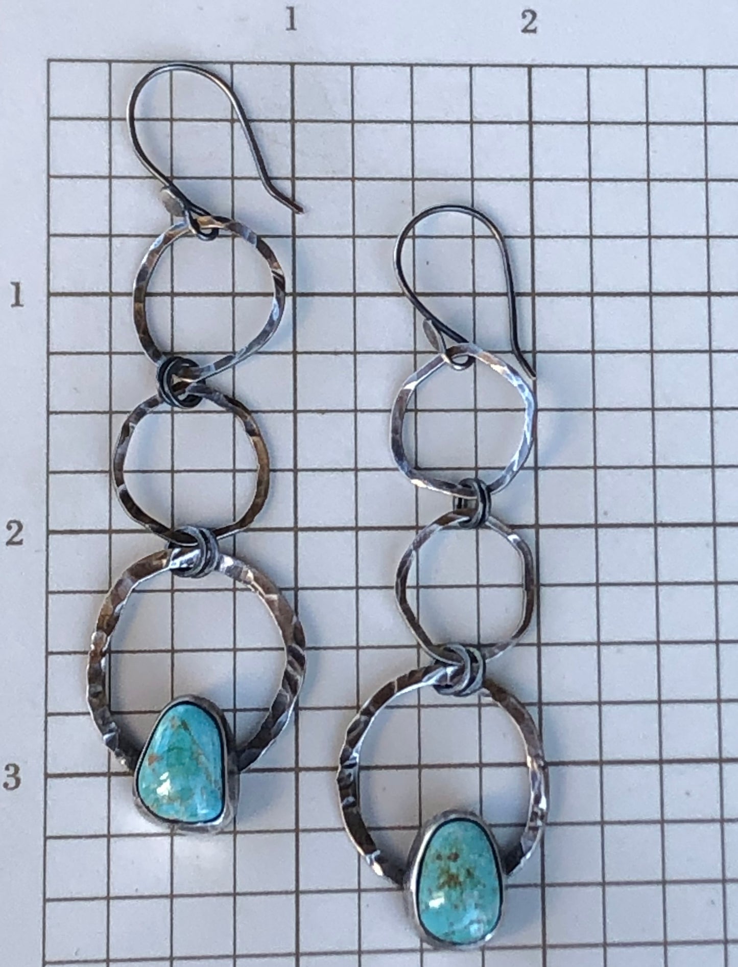 Way Out West Three Circle Turquoise Earrings